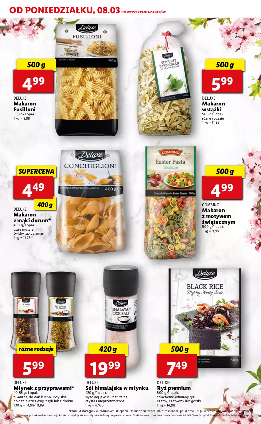 Gazetka promocyjna Lidl - DELUXE WIELKANOC - ważna 08.03 do 13.03.2021 - strona 11 - produkty: Makaron, Młynek, Mus, Rum, Ryż, Sok, Sól, Sól himalajska