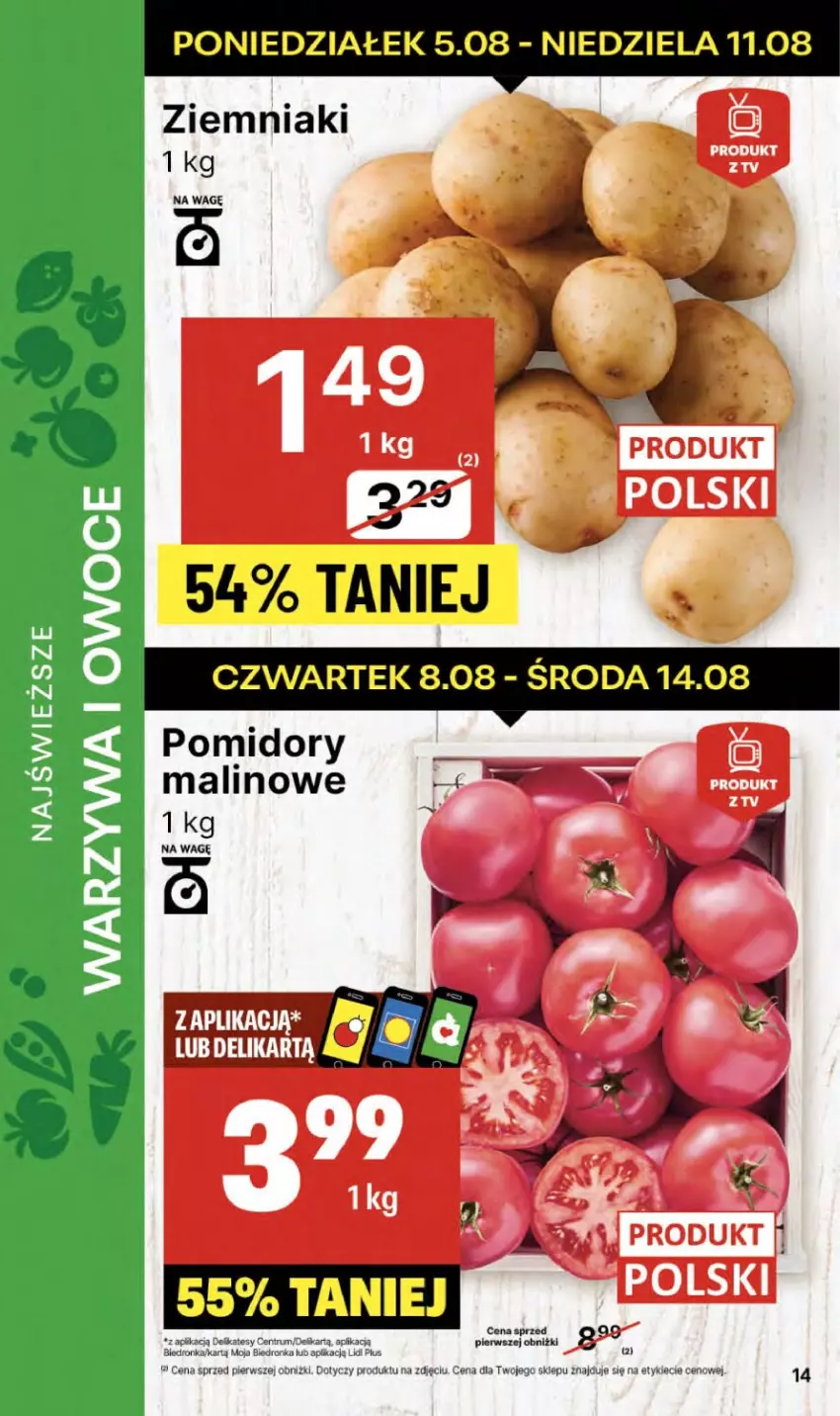 Gazetka promocyjna Delikatesy Centrum - NOWA GAZETKA Delikatesy Centrum od 8 sierpnia! 8-14.08.2024 - ważna 08.08 do 14.08.2024 - strona 14 - produkty: Pomidory, Rum, Ziemniaki