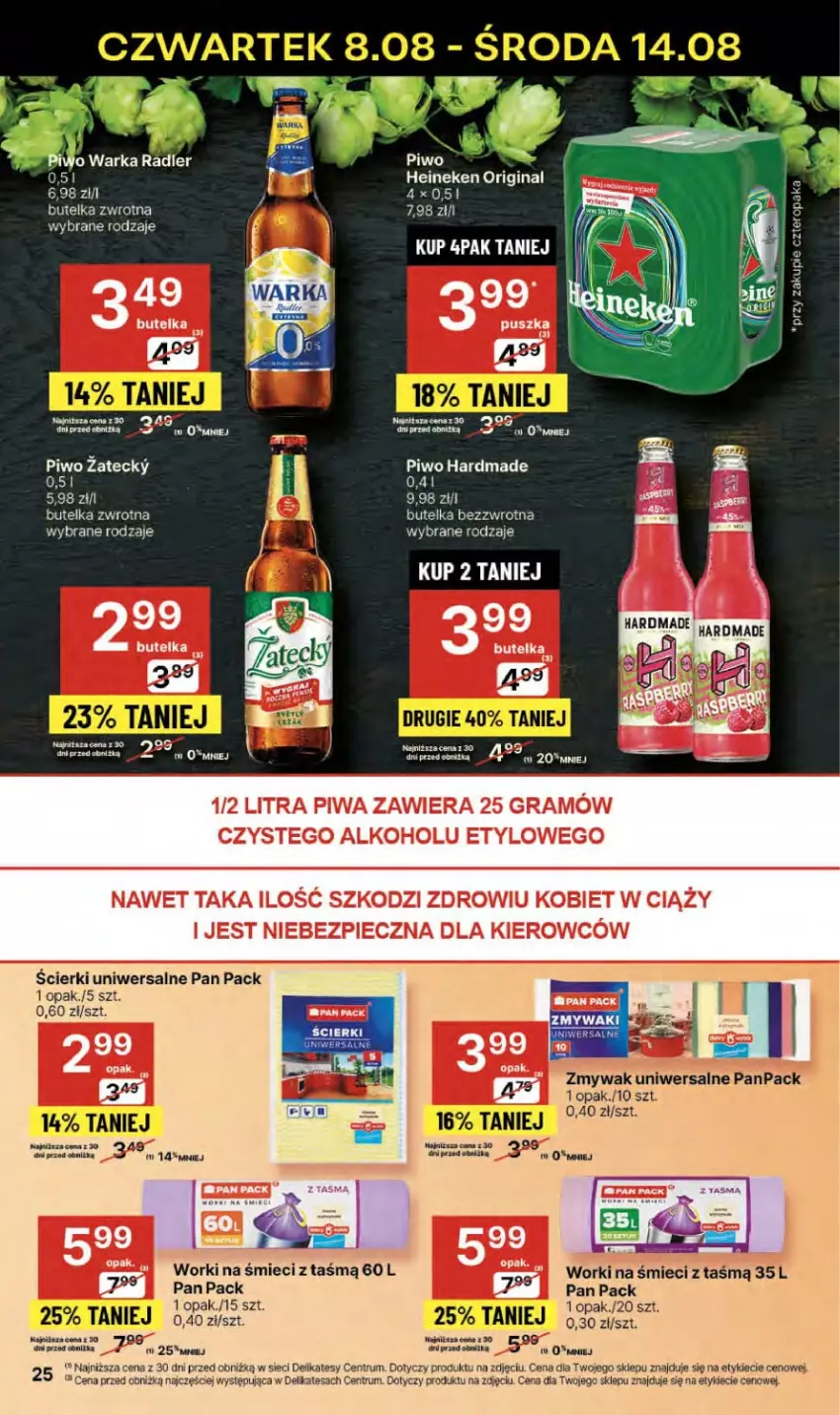 Gazetka promocyjna Delikatesy Centrum - NOWA GAZETKA Delikatesy Centrum od 8 sierpnia! 8-14.08.2024 - ważna 08.08 do 14.08.2024 - strona 25 - produkty: Gin, Heineken, Piwo, Radler, Rum, Warka, Worki na śmiec, Worki na śmieci