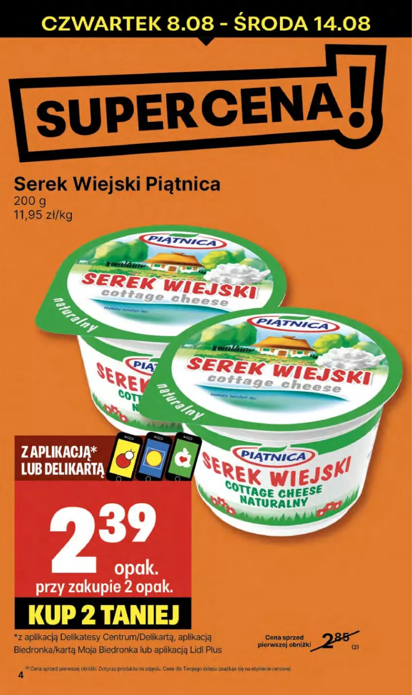 Gazetka promocyjna Delikatesy Centrum - NOWA GAZETKA Delikatesy Centrum od 8 sierpnia! 8-14.08.2024 - ważna 08.08 do 14.08.2024 - strona 4 - produkty: Piątnica, Rum, Ser, Serek, Serek wiejski, Woda