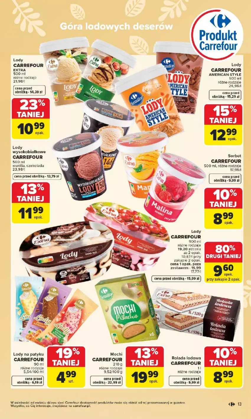 Gazetka promocyjna Carrefour - Gazetka Wielkanoc smakuje lepiej - ważna 16.03 do 04.04.2026 - strona 13 - produkty: Czekolada, Lody, Rolada, Sok