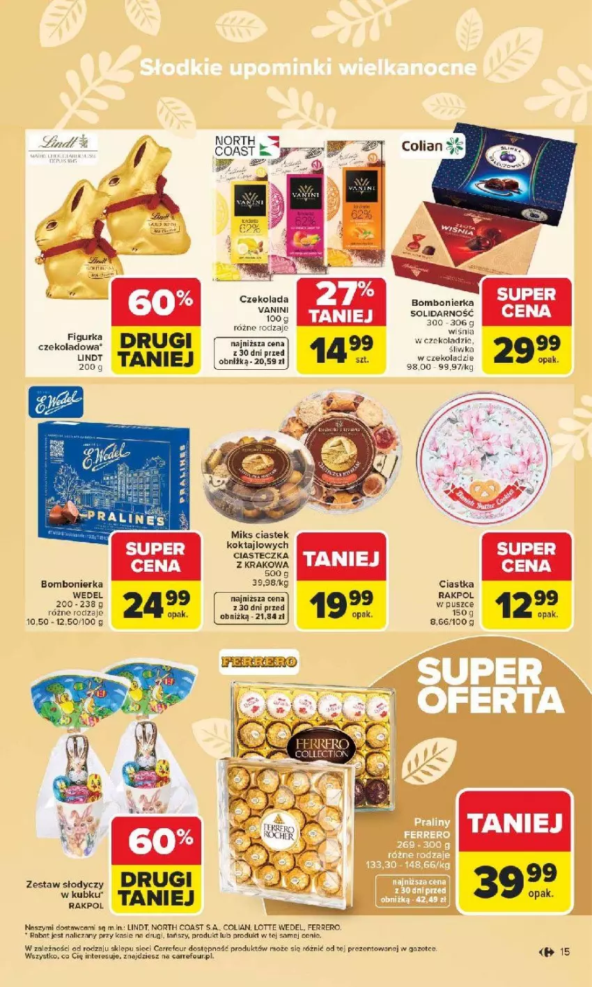 Gazetka promocyjna Carrefour - Gazetka Wielkanoc smakuje lepiej - ważna 16.03 do 04.04.2026 - strona 15 - produkty: Czekolada, Ferrero, Lindt, NBA, Stek