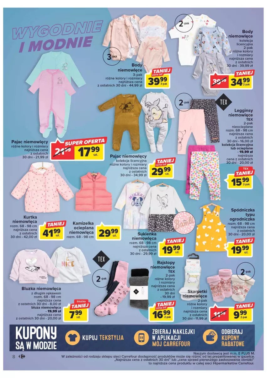 Gazetka promocyjna Carrefour - Gazetka Klasa dla bobasa - ważna 14.02 do 25.02.2023 - strona 10 - produkty: Bluza, Body, Gin, Kamizelka, Karp, Klej, Kurtka, LANA, Legginsy, Pajac, Rajstopy, Skarpetki, Sukienka, Top