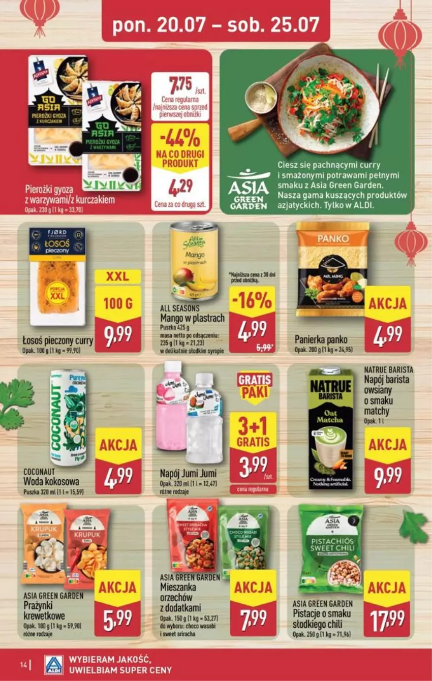 Gazetka promocyjna Aldi - Pełna oferta - ważna 20.07 do 25.07.2026 - strona 14 - produkty: Kokos, Napój, Piec, Pistacje, Regał, Woda
