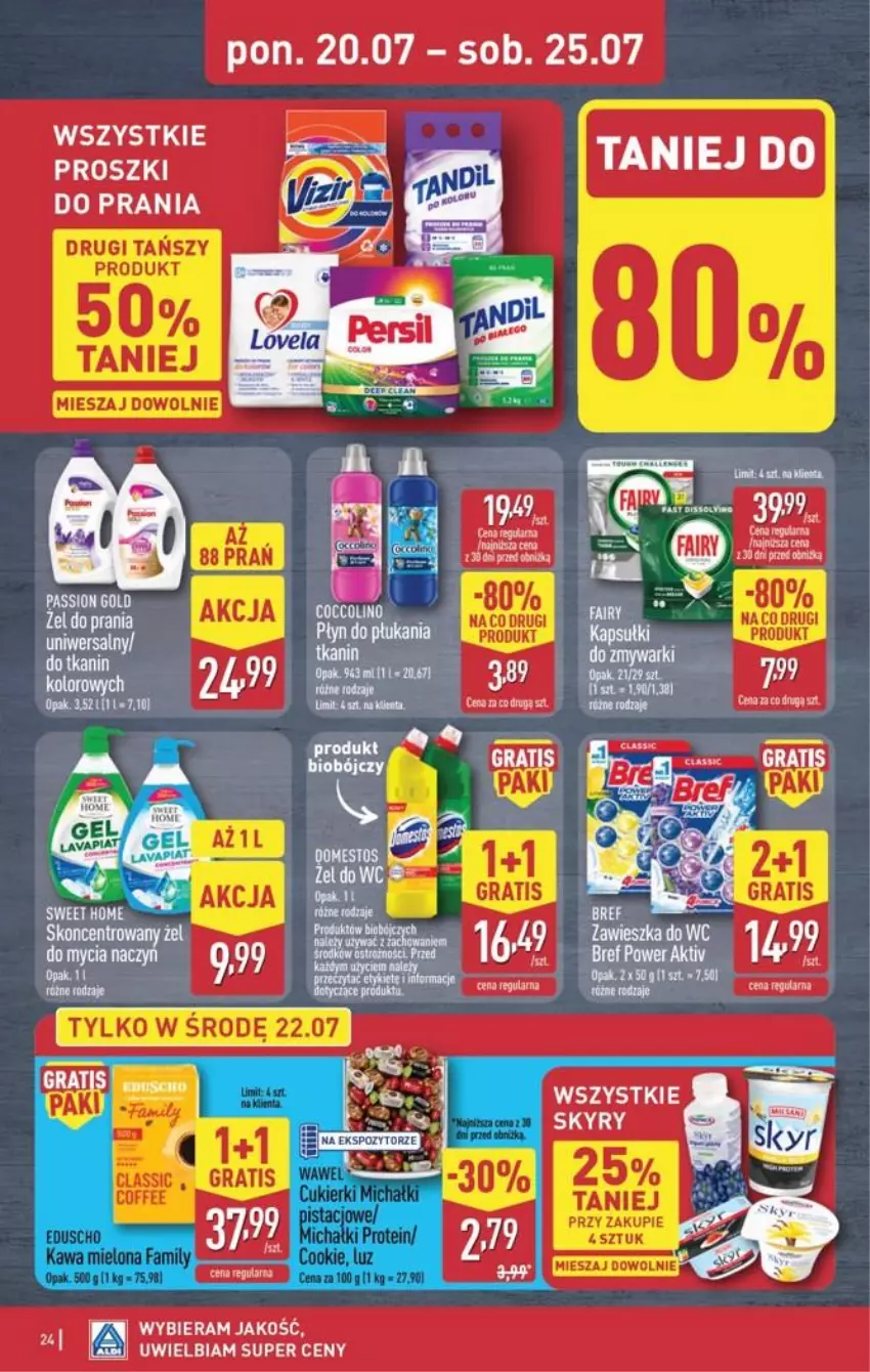 Gazetka promocyjna Aldi - Pełna oferta - ważna 20.07 do 25.07.2026 - strona 24 - produkty: Cukier, Cukierki, Fa, Kawa, Kawa mielona, Michałki