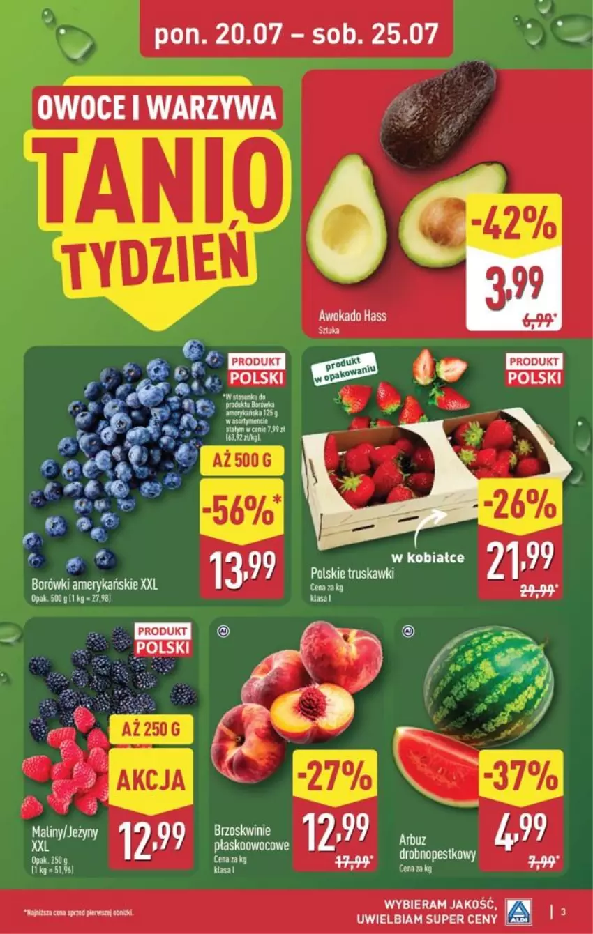 Gazetka promocyjna Aldi - Pełna oferta - ważna 20.07 do 25.07.2026 - strona 3 - produkty: Brzoskwinie, Owoce, Por, Warzywa