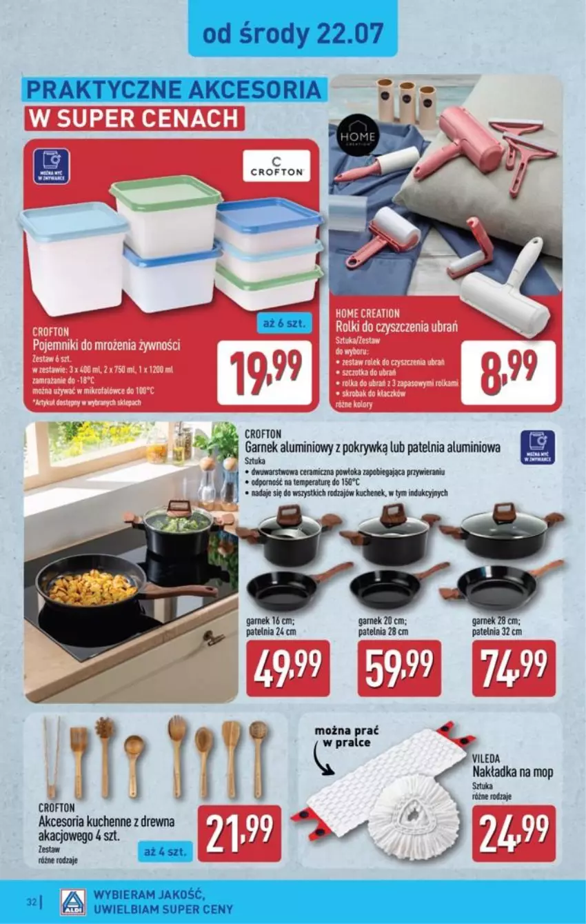 Gazetka promocyjna Aldi - Pełna oferta - ważna 20.07 do 25.07.2026 - strona 32 - produkty: Garnek, Mop, Patelnia, Por, Vileda