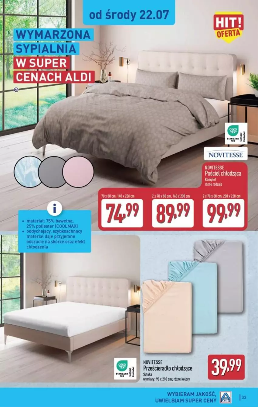 Gazetka promocyjna Aldi - Pełna oferta - ważna 20.07 do 25.07.2026 - strona 33 - produkty: Prześcieradło