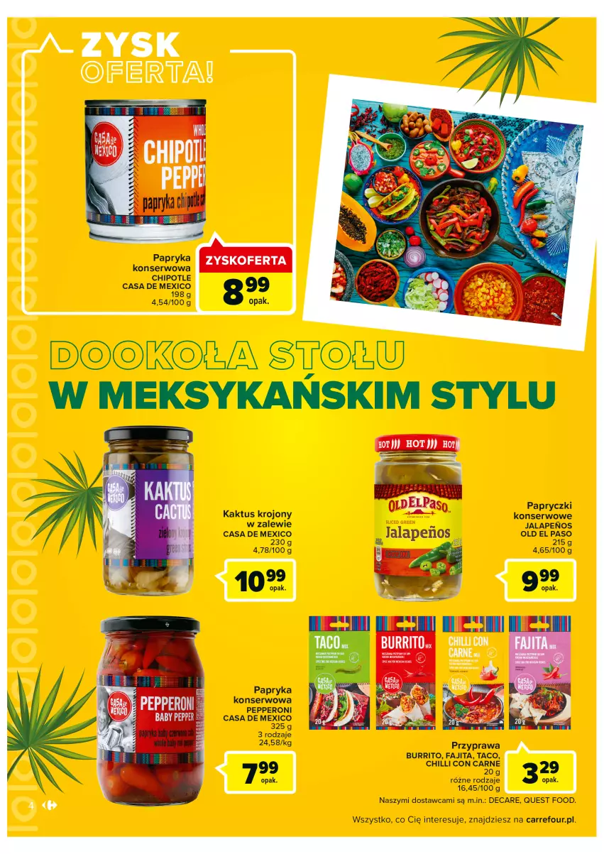 Gazetka promocyjna Carrefour - Gazetka Tak smakuje Meksyk - ważna 14.06 do 26.06.2022 - strona 4 - produkty: Fa, Kaktus, Papryka, Ser