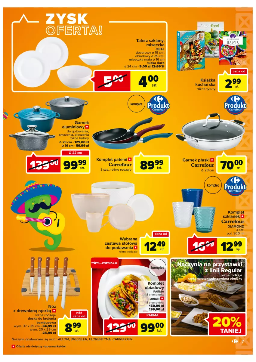 Gazetka promocyjna Carrefour - Gazetka Tak smakuje Meksyk - ważna 14.06 do 26.06.2022 - strona 7 - produkty: Deser, Deska do krojenia, Dres, Garnek, Komplet obiadowy, Książka, Miseczka, Miska, Piec, Ser, Talerz