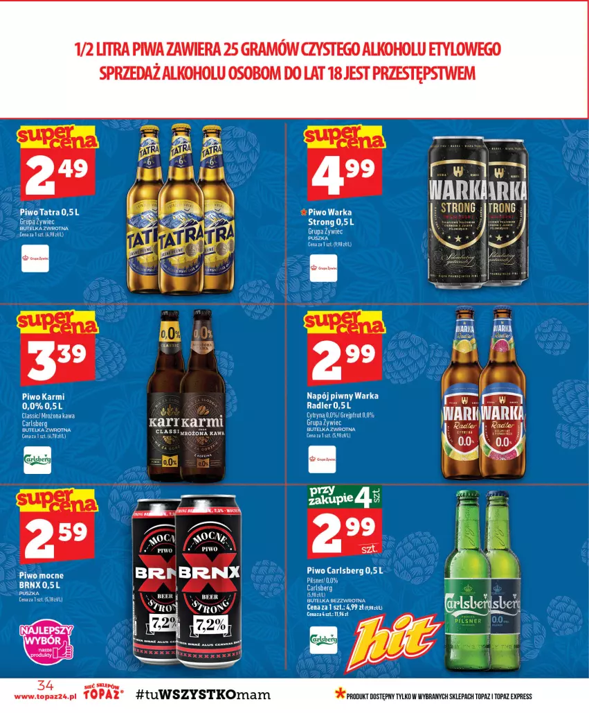 Gazetka promocyjna Topaz - Gazetka - ważna 13.08 do 19.08.2026 - strona 34 - produkty: Gra, Karmi, Kawa, Piwa, Top