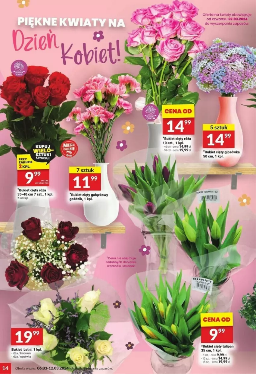 Gazetka promocyjna Twoj Market - ważna 06.03 do 12.03.2024 - strona 8 - produkty: Bukiet, Fa, Róża, Tulipan