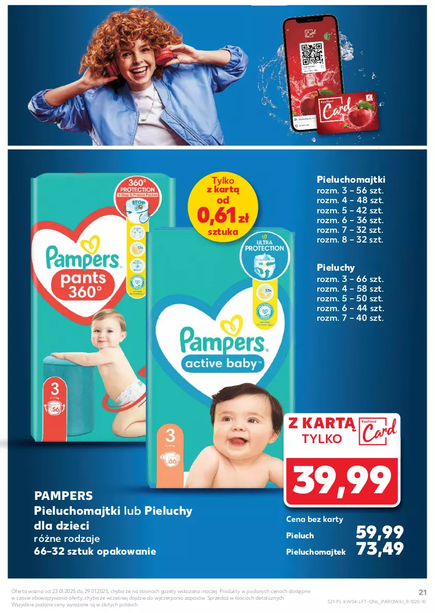 Gazetka promocyjna Kaufland - Gazetka tygodnia - ważna 23.01 do 29.01.2025 - strona 21 - produkty: Dzieci, Majtki, Pampers, Pieluchomajtki, Pieluchy