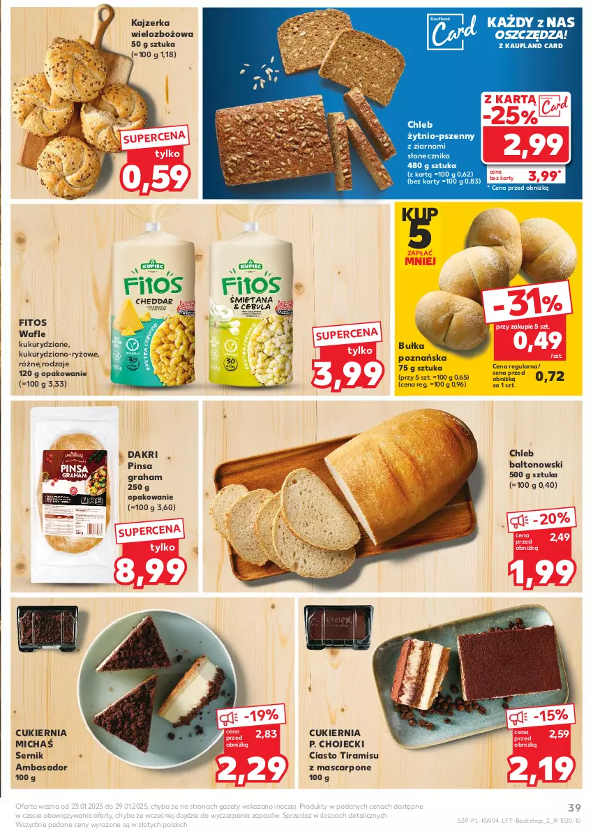 Gazetka promocyjna Kaufland - Gazetka tygodnia - ważna 23.01 do 29.01.2025 - strona 39 - produkty: Bułka, Chleb, Cukier, Gra, Kajzerka, Mascarpone, Ryż, Ser, Wafle