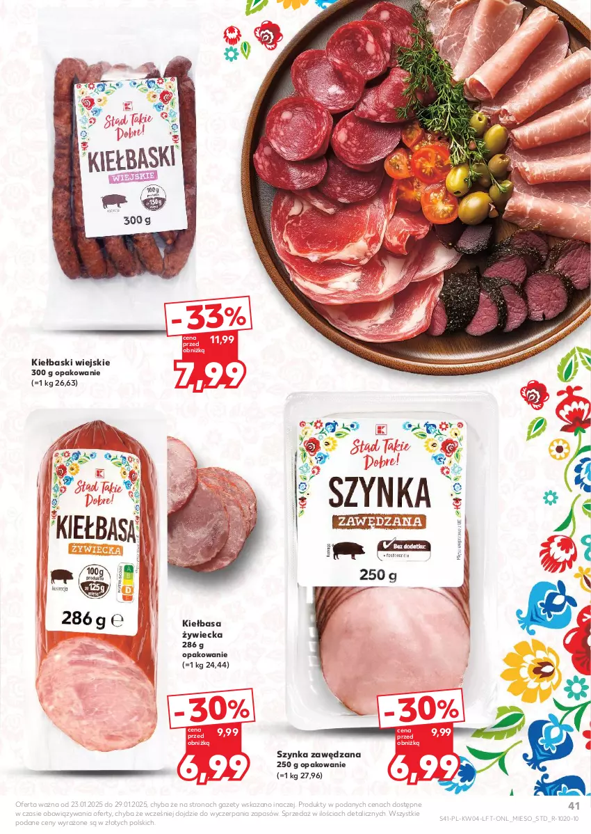 Gazetka promocyjna Kaufland - Gazetka tygodnia - ważna 23.01 do 29.01.2025 - strona 41 - produkty: Kiełbasa, Szynka