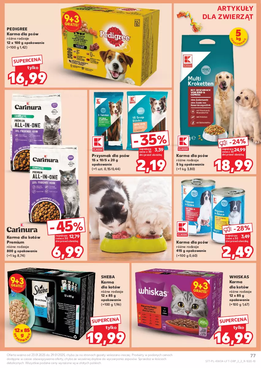 Gazetka promocyjna Kaufland - Gazetka tygodnia - ważna 23.01 do 29.01.2025 - strona 77 - produkty: Pedigree, Sheba, Whiskas