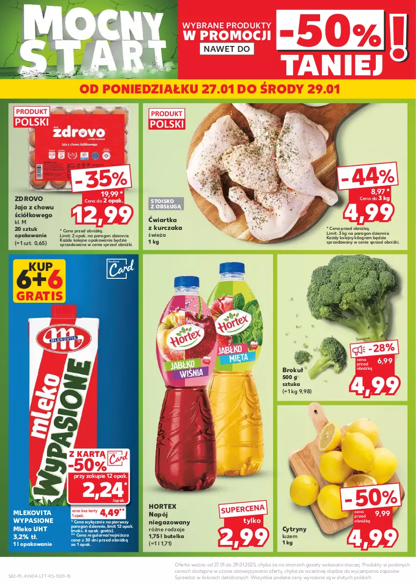 Gazetka promocyjna Kaufland - Gazetka tygodnia - ważna 23.01 do 29.01.2025 - strona 82 - produkty: Cytryny, Gra, Hortex, Jaja, Kurczak, Mleko, Mlekovita, Napój, Napój niegazowany, Olej