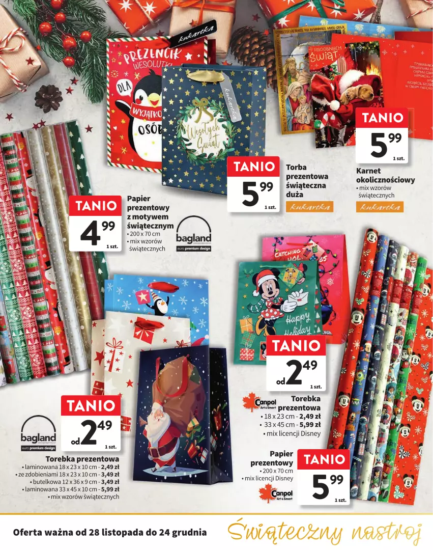 Gazetka promocyjna Intermarche - ważna 28.11 do 24.12.2024 - strona 22 - produkty: Canpol, Disney, Papier, Top, Torba, Torebka