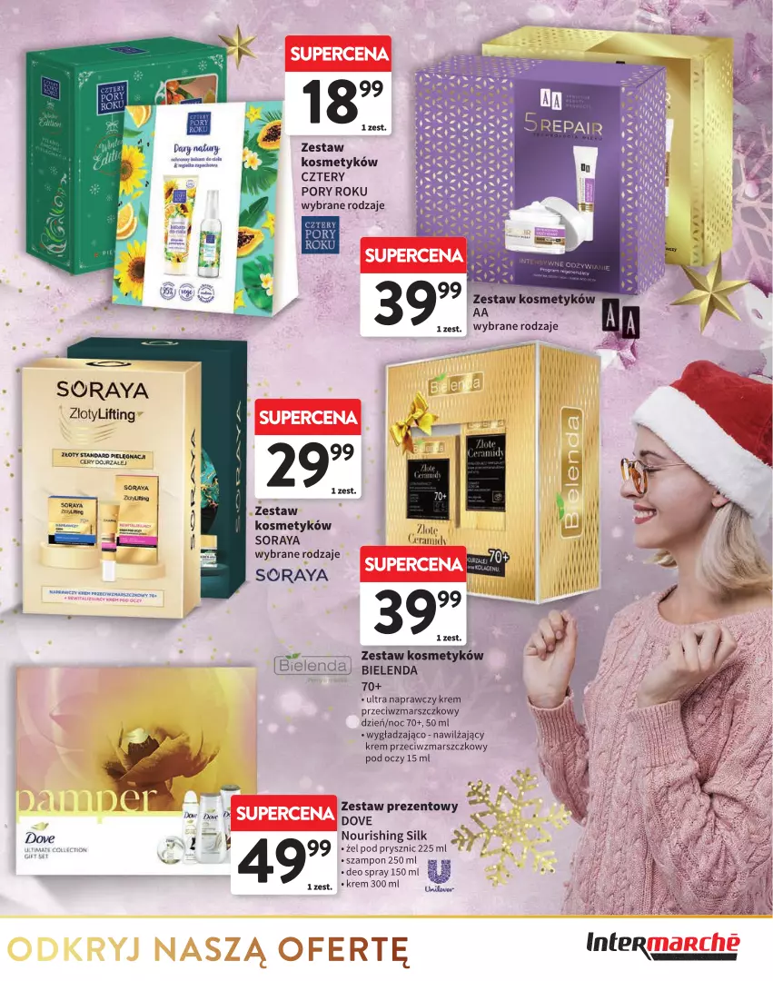 Gazetka promocyjna Intermarche - ważna 28.11 do 24.12.2024 - strona 25 - produkty: Bielenda, Dove, Krem przeciwzmarszczkowy, Mars, Por, Szampon, Zestaw prezentowy