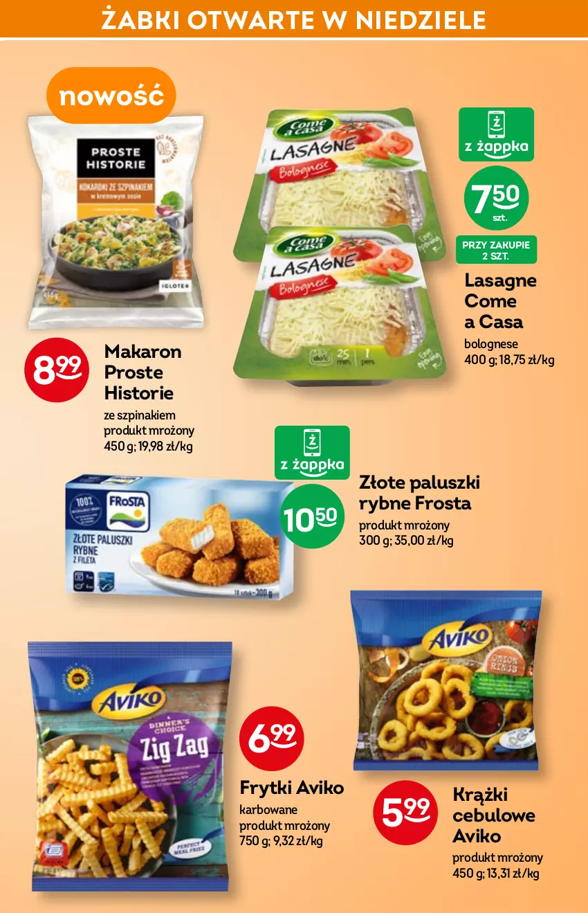 Gazetka promocyjna Żabka - ważna 16.02 do 22.02.2022 - strona 31 - produkty: Frosta, Frytki, Lasagne, Makaron, Paluszki rybne, Szpinak