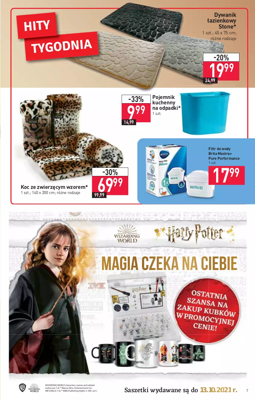 Gazetka promocyjna Stokrotka - Market - ważna 14.10 do 20.10.2021 - strona 7 - produkty: Brit, Brita, Brita Maxtra, Dywan, Dywanik, Dywanik łazienkowy, Koc, Pojemnik, Pur