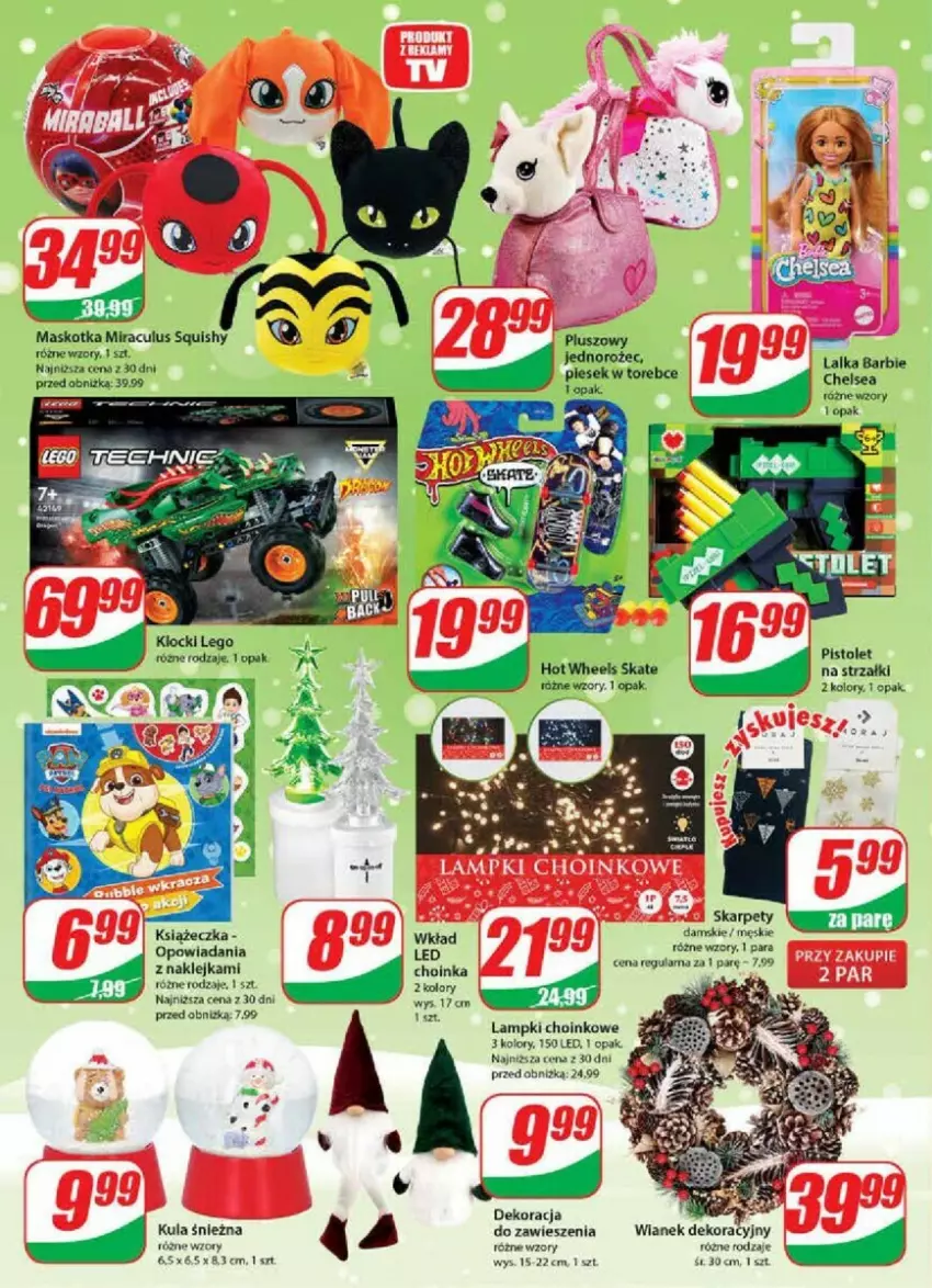 Gazetka promocyjna Dino - ważna 08.11 do 14.11.2023 - strona 13 - produkty: Barbie, Choinka, Hot Wheels, Inka, Karp, Klej, Kula śnieżna, Lalka, Pistolet, Ser