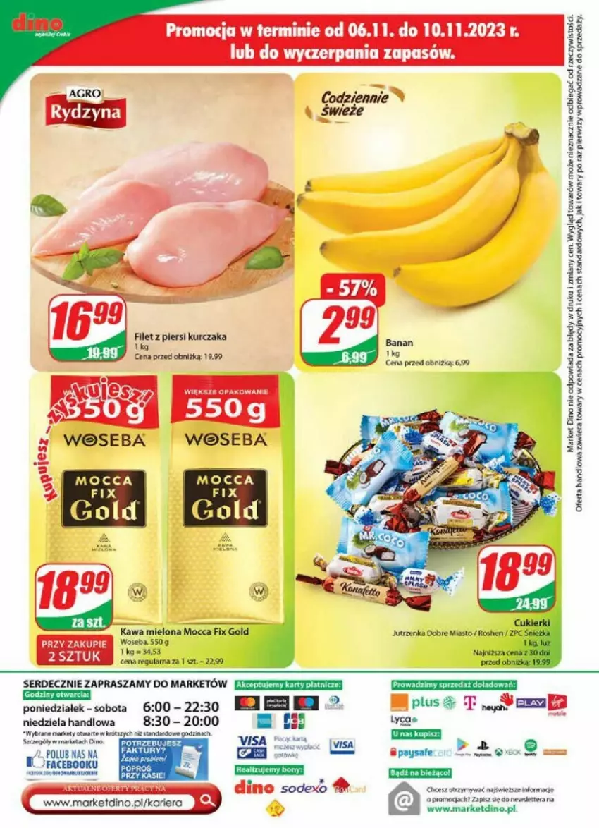 Gazetka promocyjna Dino - ważna 08.11 do 14.11.2023 - strona 17 - produkty: Fa, Filet z piersi kurczaka, Kawa, Kawa mielona, Kurczak, Mocca Fix Gold, Ser