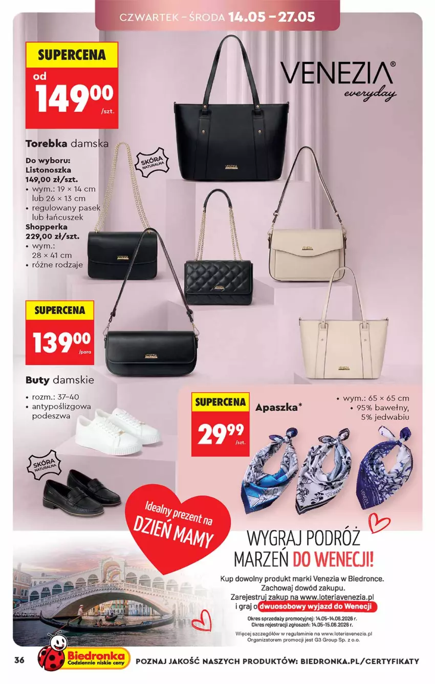 Gazetka promocyjna Biedronka - Okazje Tygodnia - ważna 09.05 do 23.05.2026 - strona 36 - produkty: Buty, Gra, Pasek, Torebka