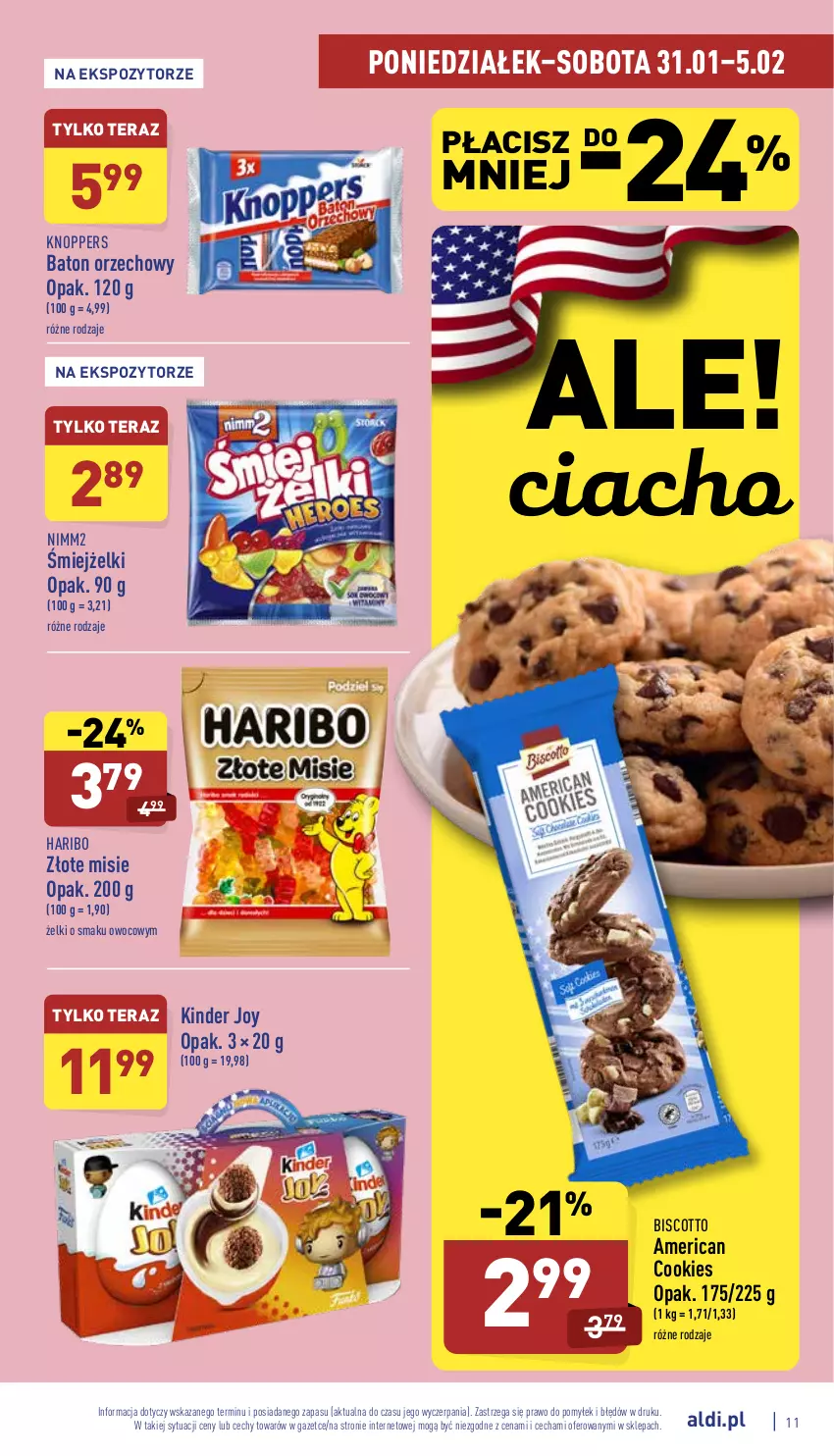 Gazetka promocyjna Aldi - Katalog spożywczy - ważna 31.01 do 05.02.2022 - strona 11 - produkty: Baton, Haribo, Kinder, Knoppers, Nimm2, Tera