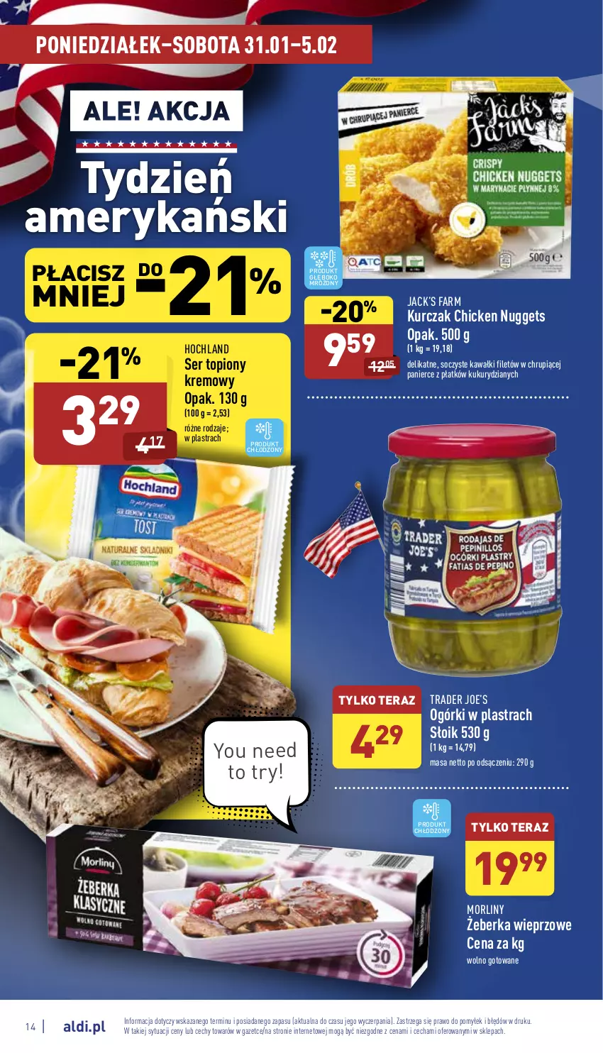 Gazetka promocyjna Aldi - Katalog spożywczy - ważna 31.01 do 05.02.2022 - strona 14 - produkty: Fa, Hochland, Kawa, Kurczak, Morliny, Ser, Ser topiony, Tera, Top