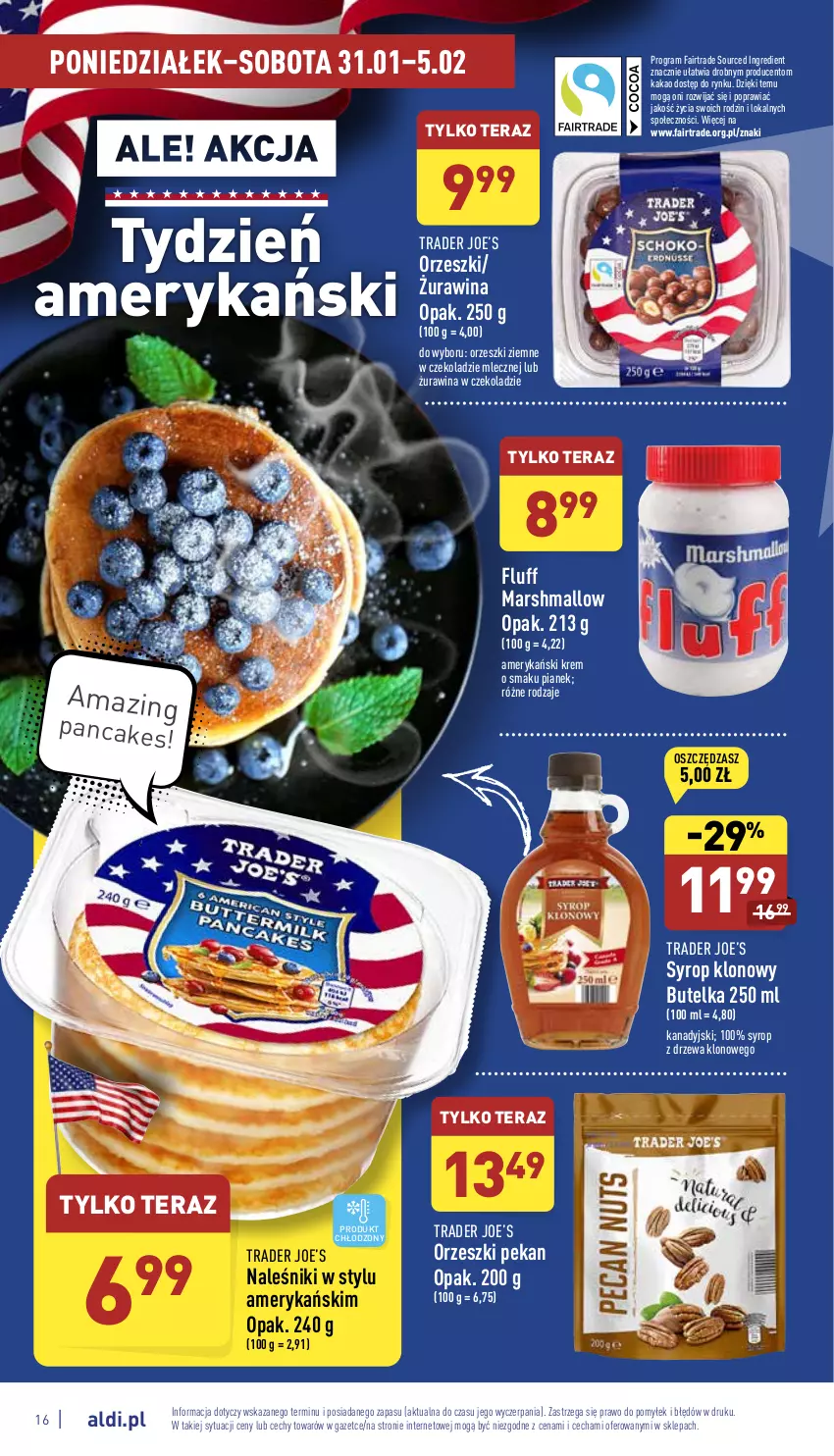 Gazetka promocyjna Aldi - Katalog spożywczy - ważna 31.01 do 05.02.2022 - strona 16 - produkty: Fa, Gra, Kakao, Mars, Naleśniki, Orzeszki, Orzeszki ziemne, Syrop, Tera