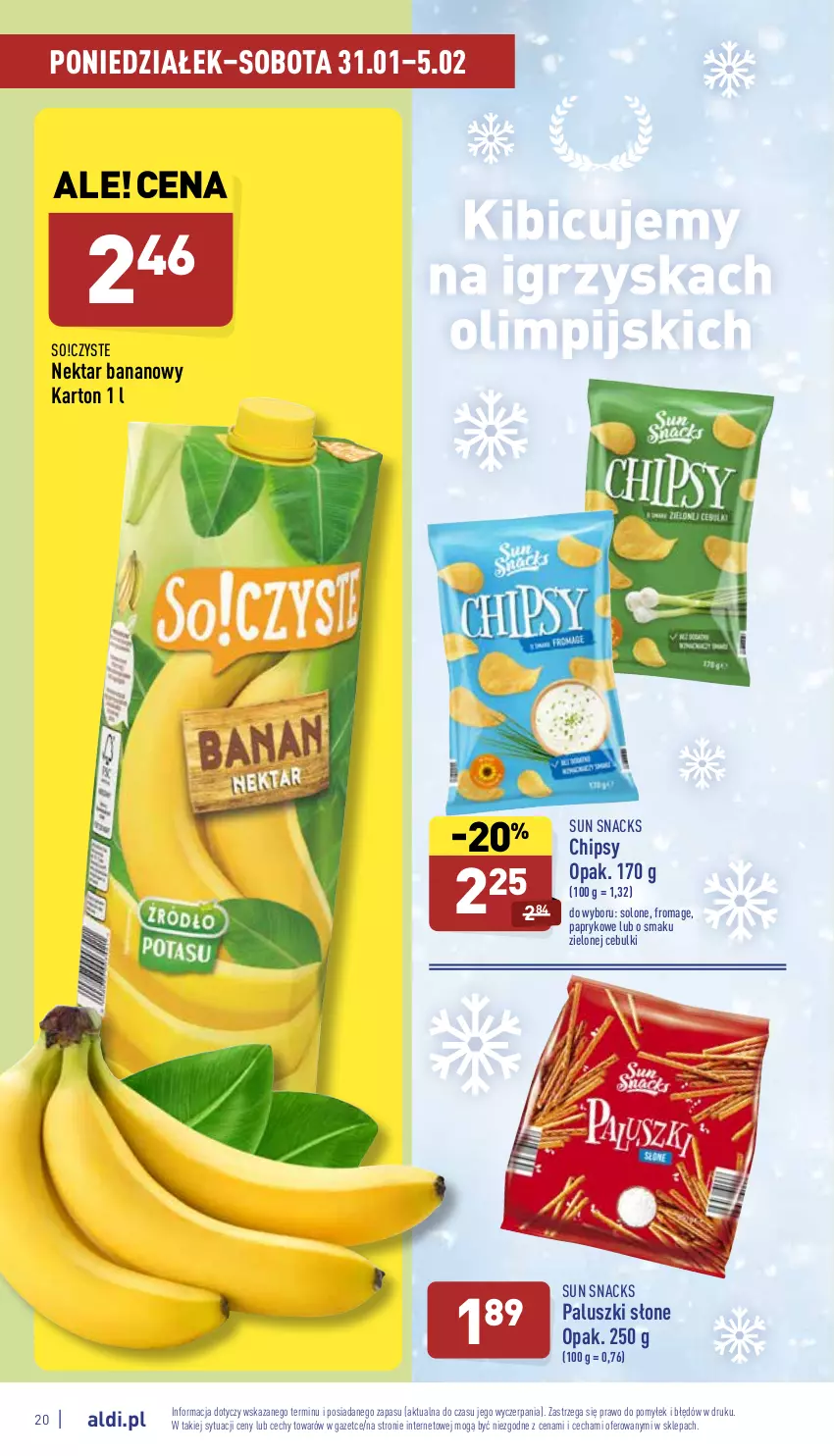 Gazetka promocyjna Aldi - Katalog spożywczy - ważna 31.01 do 05.02.2022 - strona 20 - produkty: BIC, Chipsy, Nektar, Nektar bananowy