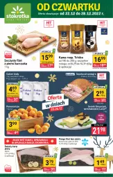 Gazetka promocyjna Stokrotka - Supermarket - Gazetka - ważna od 28.12 do 28.12.2022 - strona 1 - produkty: Kurczak, Tchibo, Glazura, Krakus, Ser, Gra, Filet z piersi kurczaka, Cukier, Kawa, Karp, Pomarańcze, Makowiec, Panga, Szynka, Lazur