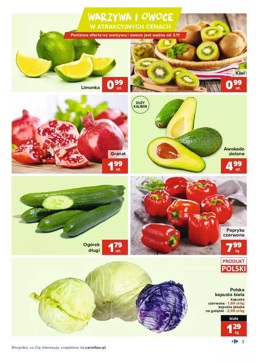 Gazetka promocyjna Carrefour - Gazetka Głosuj na produkty - ważna 16.10 do 01.11.2021 - strona 3 - produkty: Gra, Granat, Kiwi, Limonka, Ogórek, Owoce, Papryka, Papryka czerwona, Warzywa, Warzywa i owoce