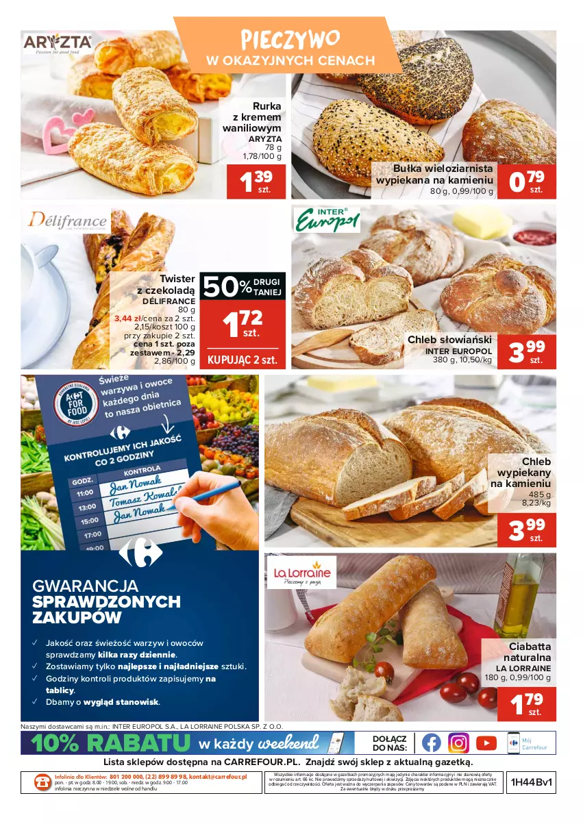 Gazetka promocyjna Carrefour - Gazetka Głosuj na produkty - ważna 16.10 do 01.11.2021 - strona 4 - produkty: Bułka, Bułka wieloziarnista, Chleb, Ciabatta, Kosz, O nas, Piec, Pieczywo