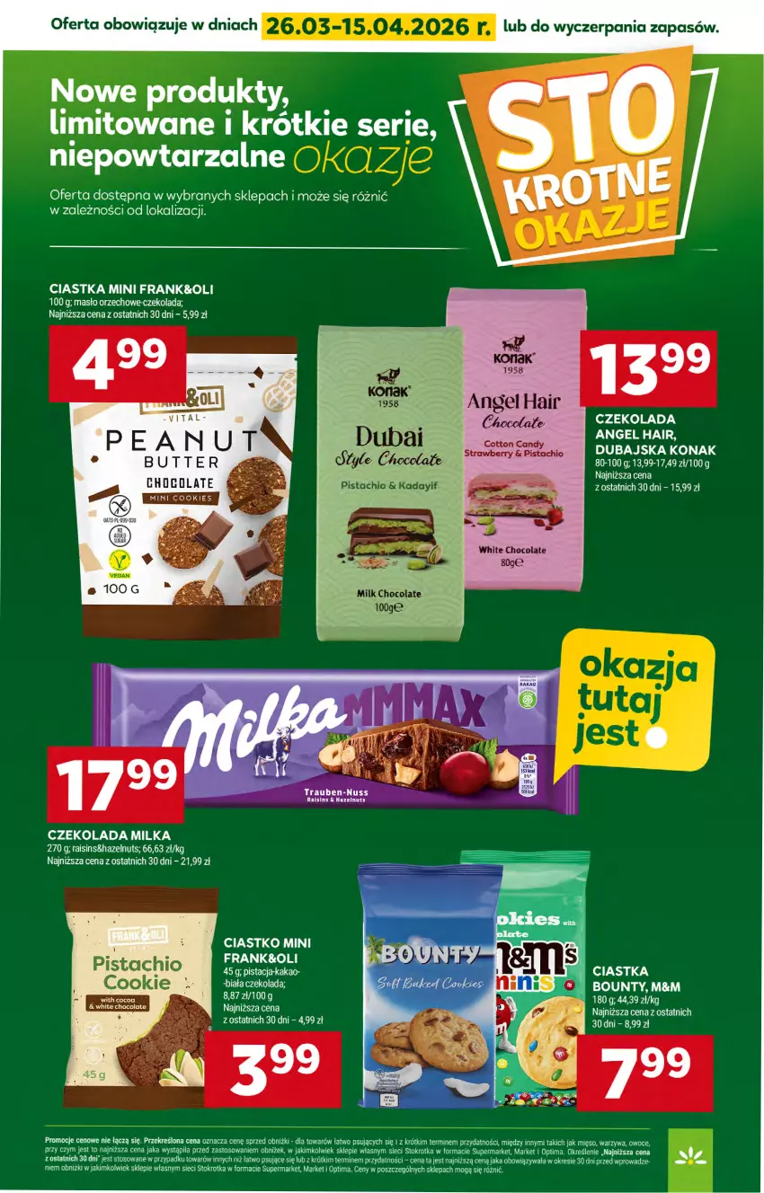 Gazetka promocyjna Stokrotka - Supermarket - ważna 26.03 do 01.04.2026 - strona 36 - produkty: Bounty, Ciastka, Czekolada, Masło, Masło orzechowe, Mięso, Milka, Mus, Owoce, Warzywa