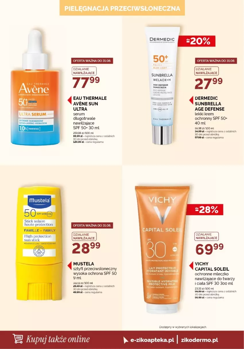 Gazetka promocyjna Ziko - Gazetka Ziko Dermo - ważna 30.07 do 12.08.2026 - strona 12 - produkty: Apteka, Dermedic, Mleczko, Mus, Mustela, Rum, Ser, Serum, Sok, Vichy