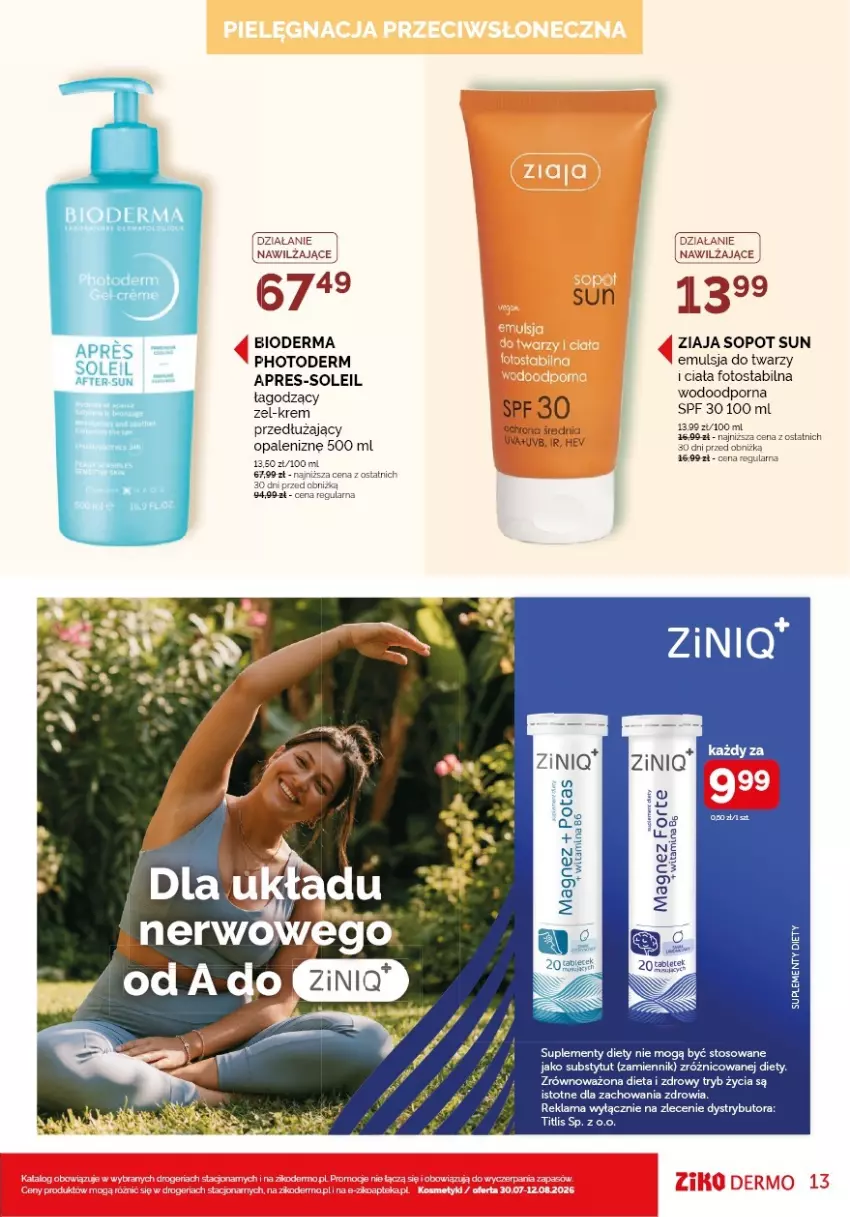 Gazetka promocyjna Ziko - Gazetka Ziko Dermo - ważna 30.07 do 12.08.2026 - strona 13 - produkty: Emulsja, Magnez, Por, Ziaja