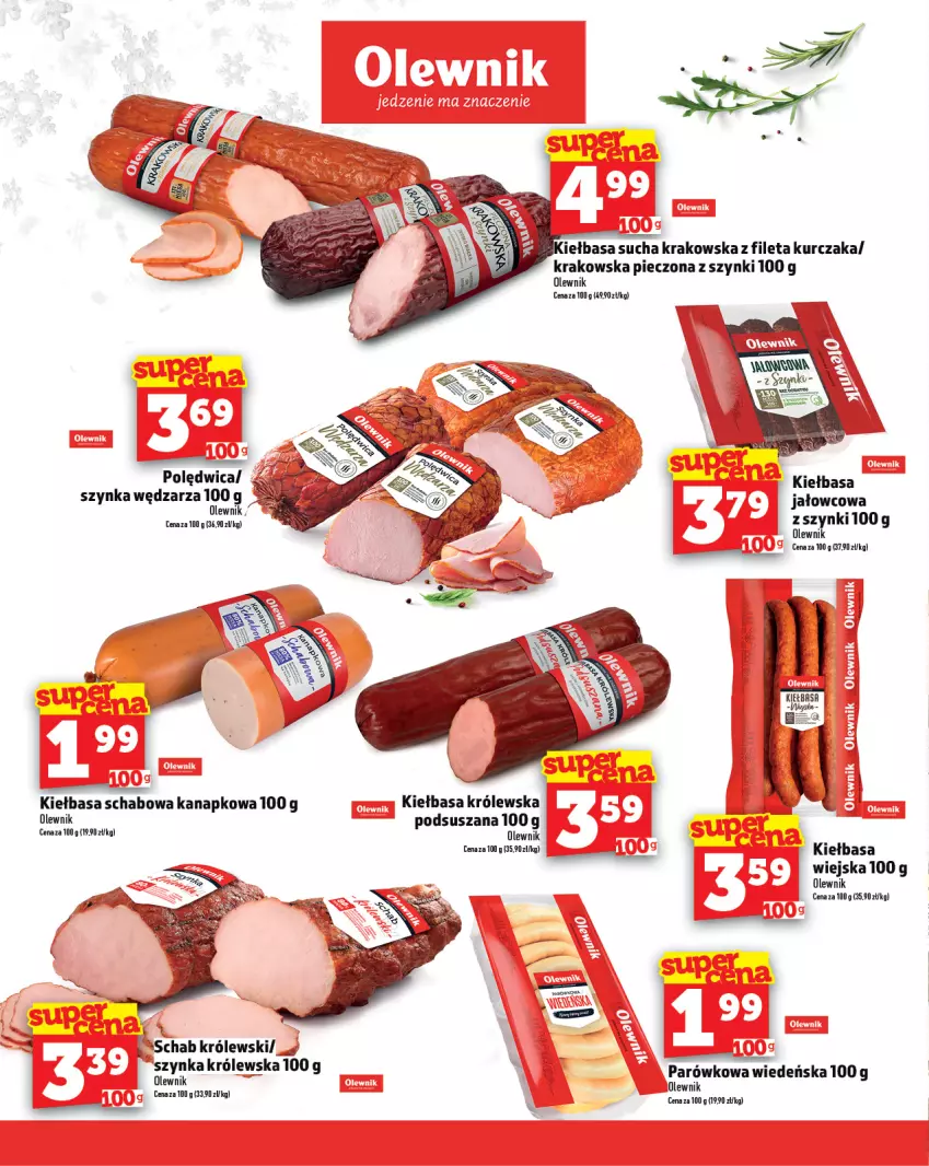 Gazetka promocyjna Topaz - Gazetka - ważna 30.01 do 05.02.2025 - strona 8 - produkty: Kiełbasa, Kiełbasa schabowa, Królewski, Kurczak, Olewnik, Piec, Polędwica, Szynka