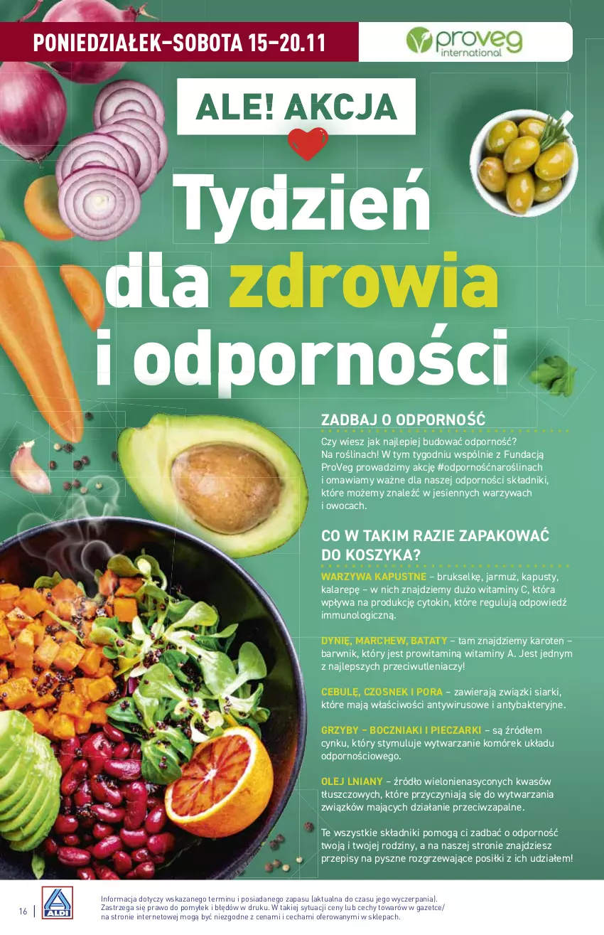 Gazetka promocyjna Aldi - ważna 15.11 do 20.11.2021 - strona 16 - produkty: Boczniak, Cynk, Czosnek, Grzyby, Jarmuż, Kosz, Olej, Piec, Por, Warzywa