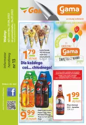 Gazetka promocyjna Gama - Gazetka Gama - Gazetka - ważna od 23.06 do 23.06.2023 - strona 1 - produkty: Piwa, Piwo, Piec, Gra, 7up, Mirinda, O nas, Lody, Pepsi, Napój gazowany, Harnaś, Napój, Fa