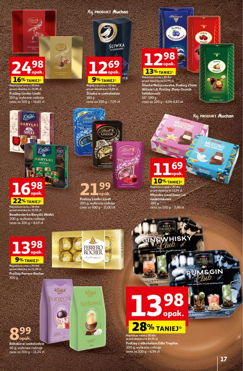 Gazetka promocyjna Auchan - Pewność Niskich Cen Hipermarket - ważna 24.10 do 30.10.2024 - strona 19 - produkty: Alkohole, Buty, Fa, Lindor, Lindt, Praliny, Sos