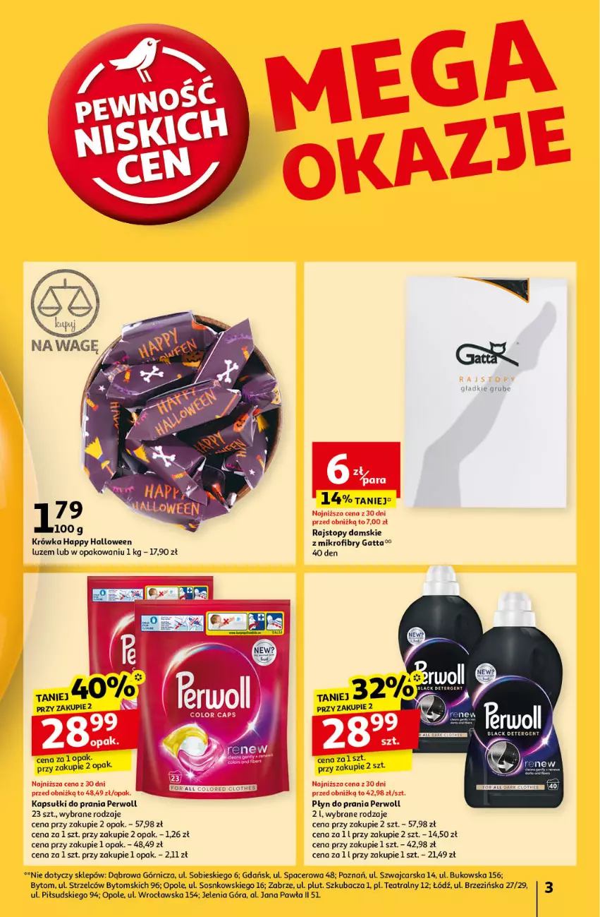 Gazetka promocyjna Auchan - Pewność Niskich Cen Hipermarket - ważna 24.10 do 30.10.2024 - strona 3 - produkty: Acer, Cars, Gatta, Kapsułki do prania, Perwoll, Płyn do prania, Rajstopy, Sos, Top