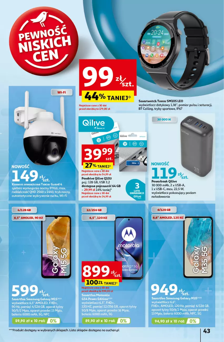 Gazetka promocyjna Auchan - Pewność Niskich Cen Hipermarket - ważna 24.10 do 30.10.2024 - strona 51 - produkty: Acer, Amol, Pendrive, Por, Powerbank, Smartwatch, Sport