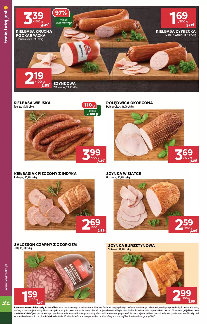 Gazetka promocyjna Stokrotka - Market - ważna 08.05 do 14.05.2025 - strona 6 - produkty: Basia, Bursztyn, Karp, Kiełbasa, Kiełbasa krucha, Kiełbasa wiejska, Mięso, NOWAK, Owoce, Piec, Polędwica, Salceson, Sok, Sokołów, Szynka, Warzywa