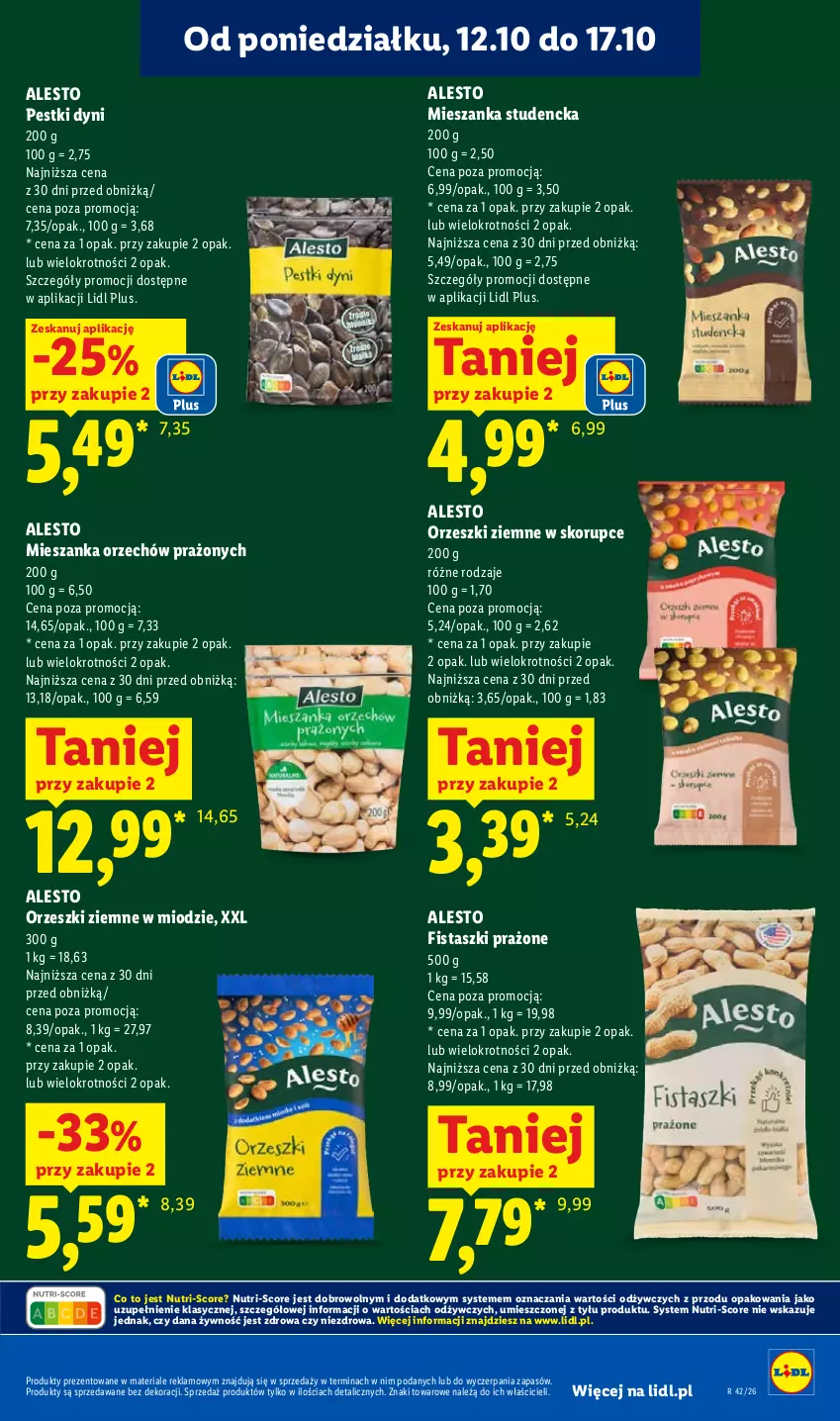 Gazetka promocyjna Lidl - Gazetka - ważna 15.10 do 17.10.2026 - strona 101 - produkty: Mieszanka studencka, Orzeszki, Orzeszki ziemne, Pestki dyni