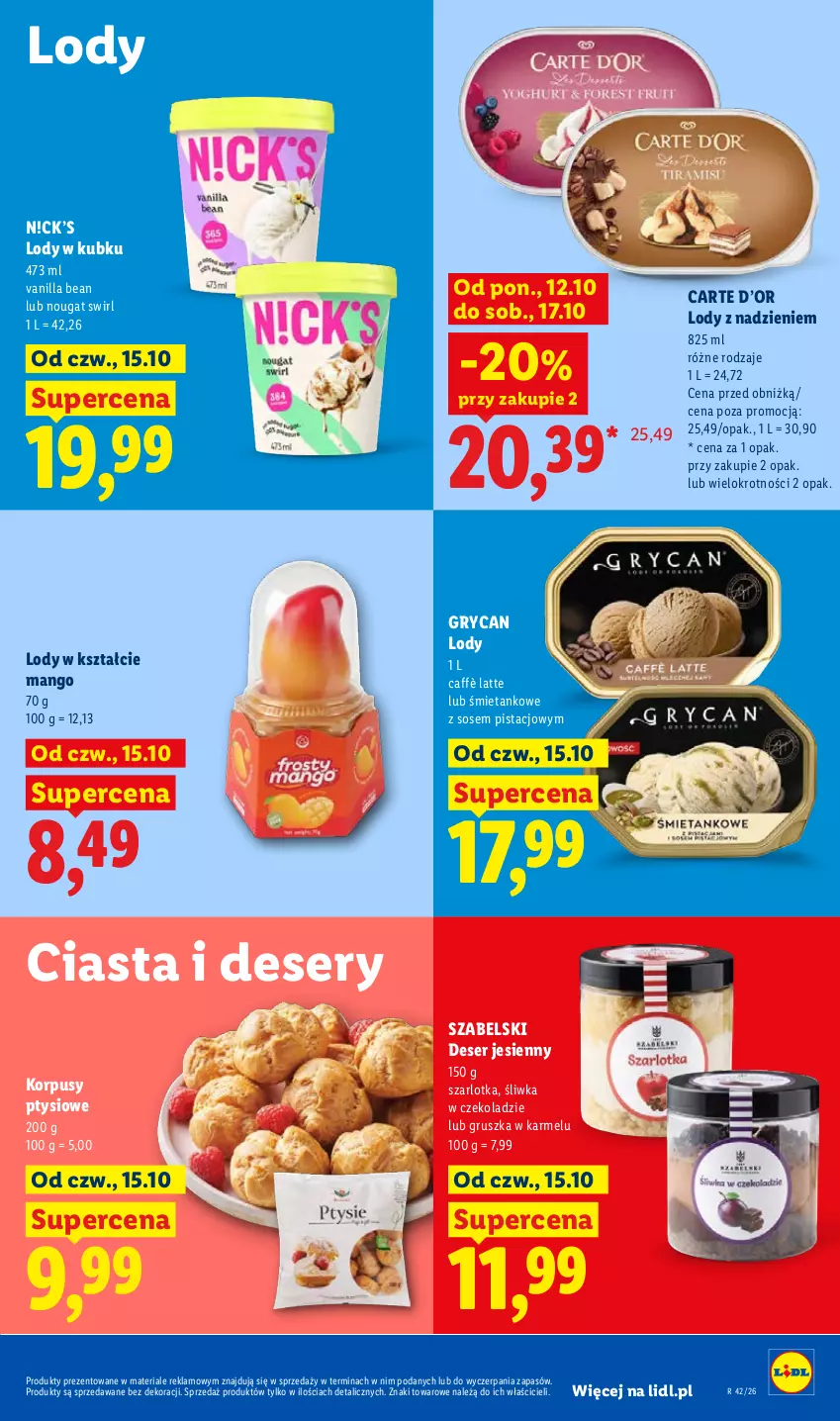 Gazetka promocyjna Lidl - Gazetka - ważna 15.10 do 17.10.2026 - strona 103 - produkty: Deser, Gry, Korpusy, Lody, Mango, Ser, Sos, Szarlotka