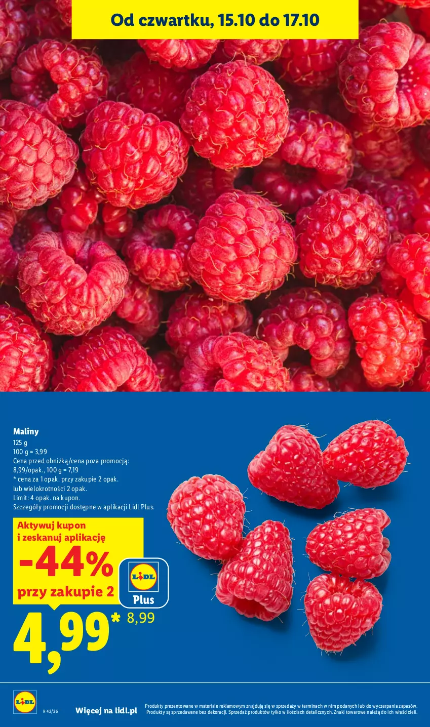 Gazetka promocyjna Lidl - Gazetka - ważna 15.10 do 17.10.2026 - strona 12 - produkty: Maliny