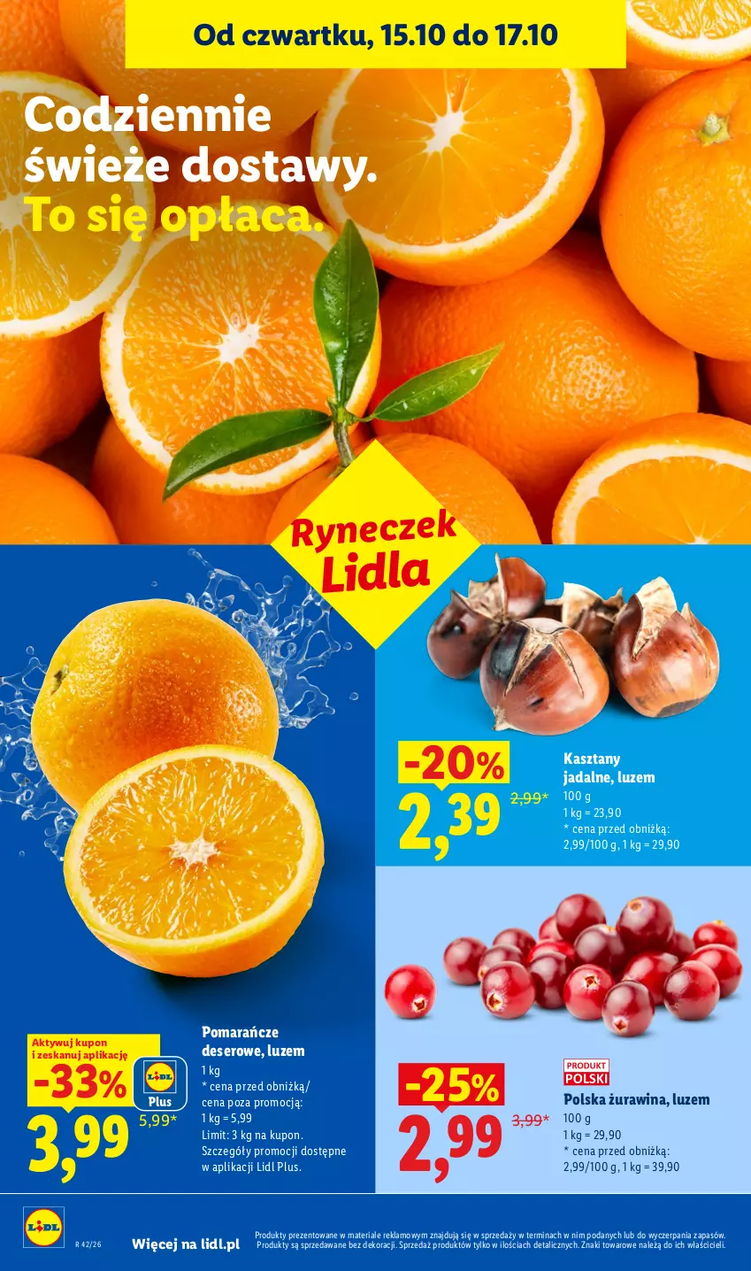 Gazetka promocyjna Lidl - Gazetka - ważna 15.10 do 17.10.2026 - strona 50 - produkty: Deser, Pomarańcze, Ser