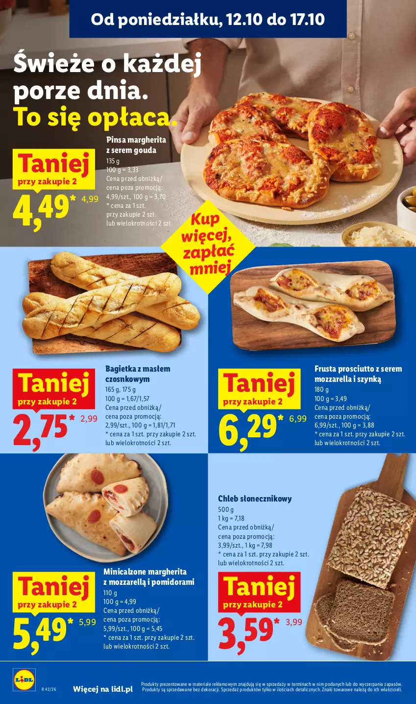 Gazetka promocyjna Lidl - Gazetka - ważna 15.10 do 17.10.2026 - strona 64 - produkty: Bagietka, Chleb, Gouda, Mozzarella, Por, Prosciutto, Rust, Ser